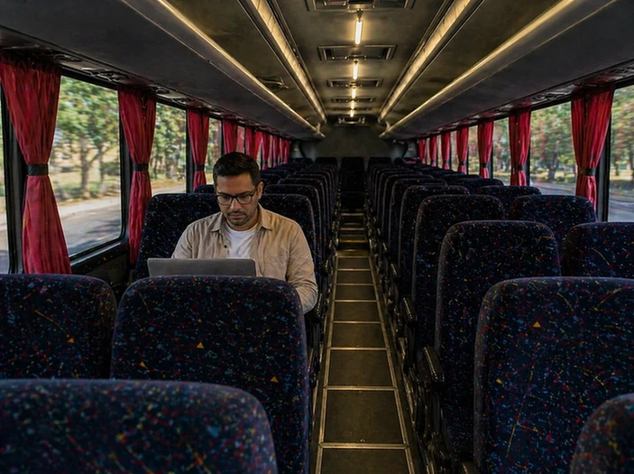 viaje largo en autobús