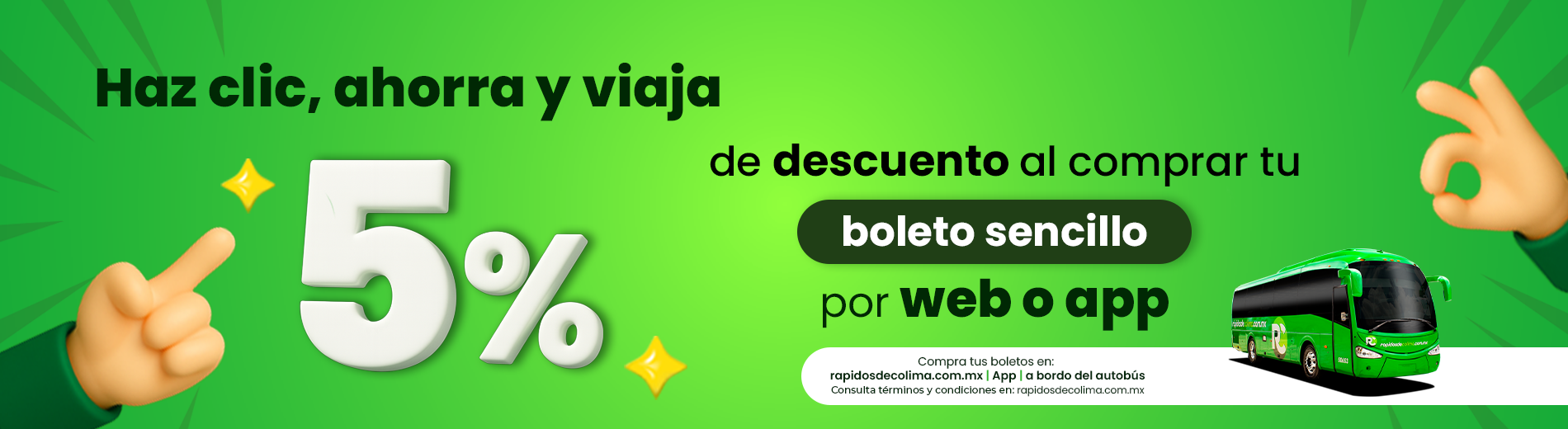 Descuento 10% Boleto Sencillo en web y app